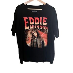 Stranger Things XL Eddie Munson Graphic Tee Shirt Cotton Netflix Grunge